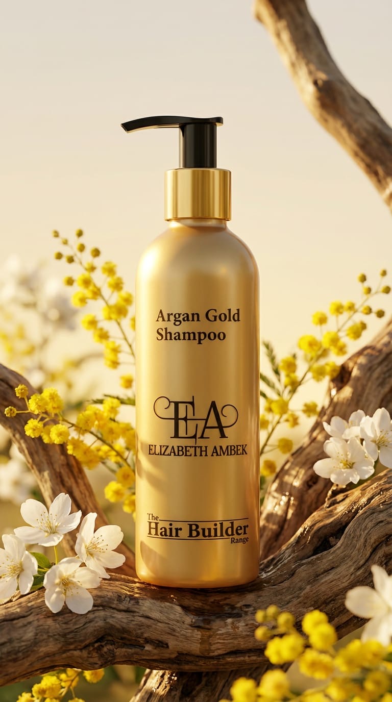 'Vegan' Argan Gold Shampoo- Luxurious Shine & Repair |  ELIZABETH AMBEK.