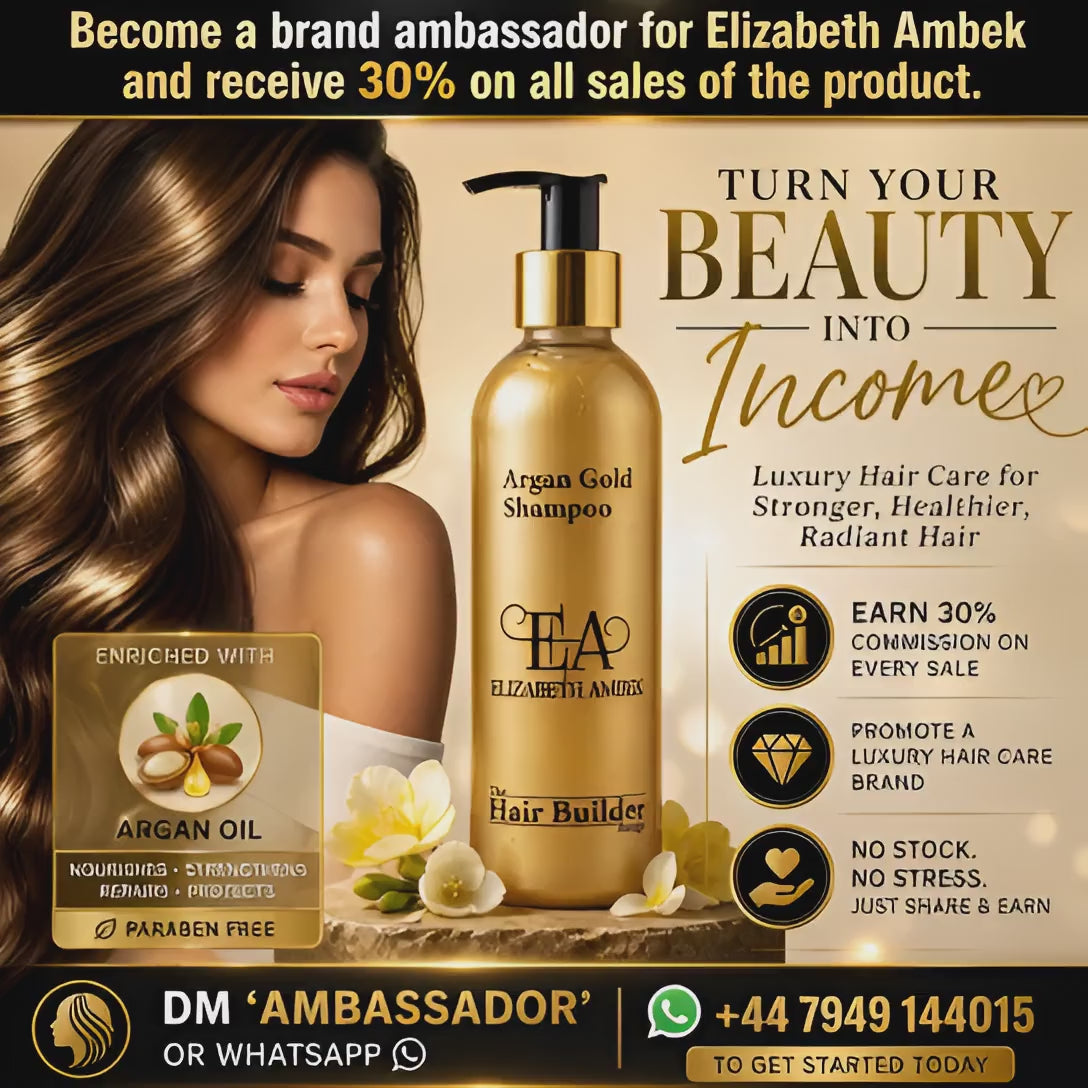 'Vegan' Argan Gold Shampoo- Luxurious Shine & Repair |  ELIZABETH AMBEK.