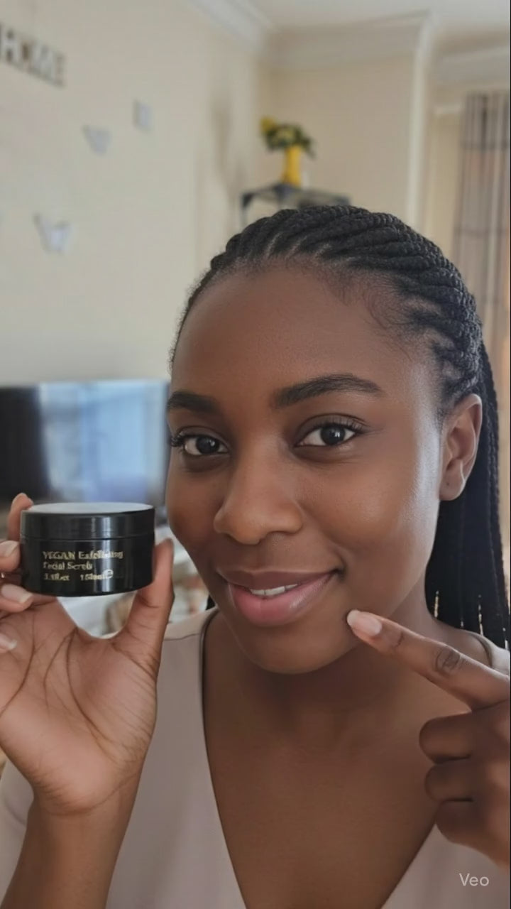 'Vegan' Exfoliating Facial Scrub - Natural Face Exfoliator For Glowing Skin| ELIZABETH AMBEK