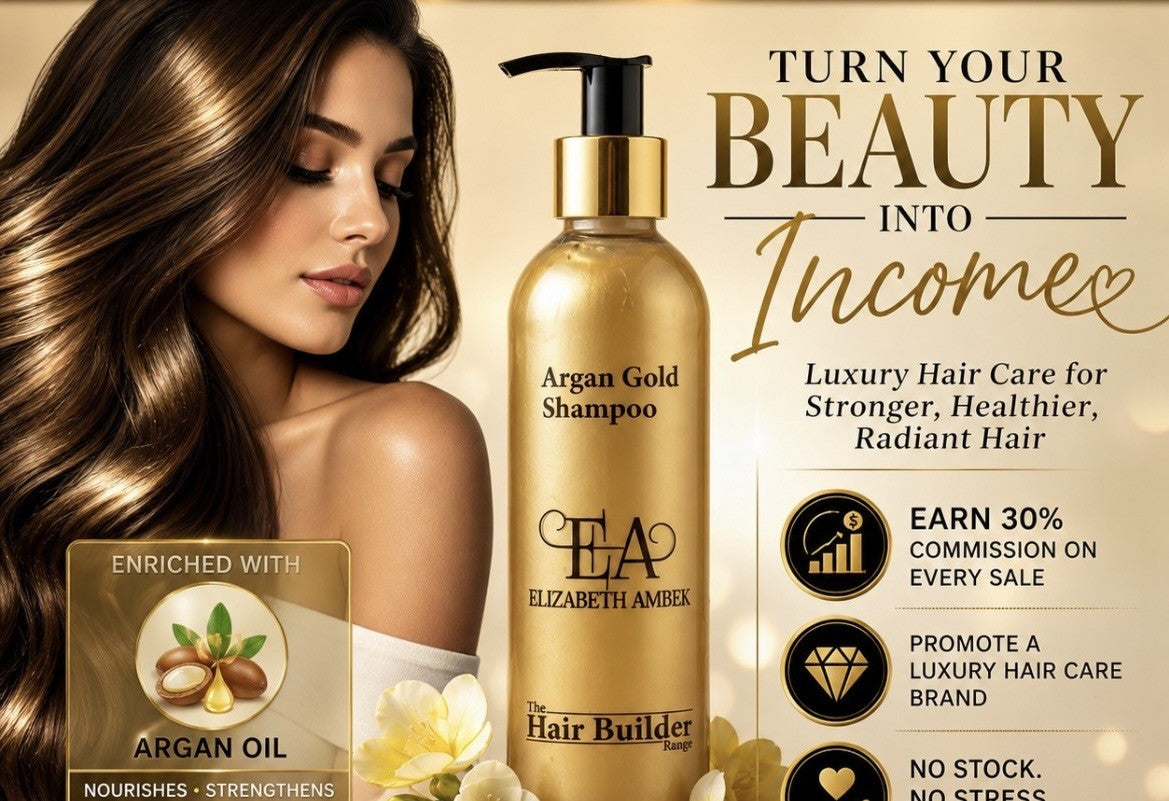 'Vegan' Argan Gold Shampoo- Luxurious Shine & Repair |  ELIZABETH AMBEK.